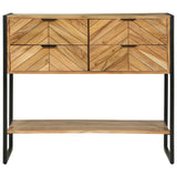 vidaXL Wandtafel met lade Bruin 90 x 35 x 75 cm Massief Acacia Hout