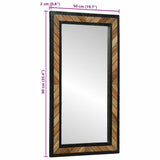 vidaXL Wandspiegel Zwart en Bruin 70 x 2 x 70 cm Massief Acacia Hout