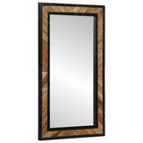 vidaXL Wandspiegel Zwart en Bruin 70 x 2 x 70 cm Massief Acacia Hout