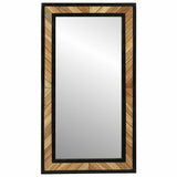 vidaXL Wandspiegel Zwart en Bruin 70 x 2 x 70 cm Massief Acacia Hout