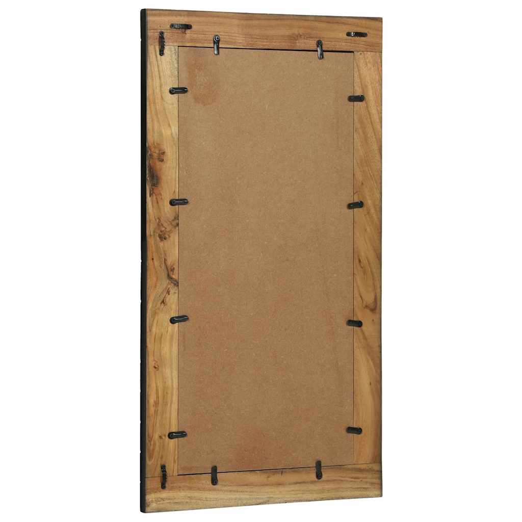 vidaXL Wandspiegel Zwart en Bruin 70 x 2 x 70 cm Massief Acacia Hout