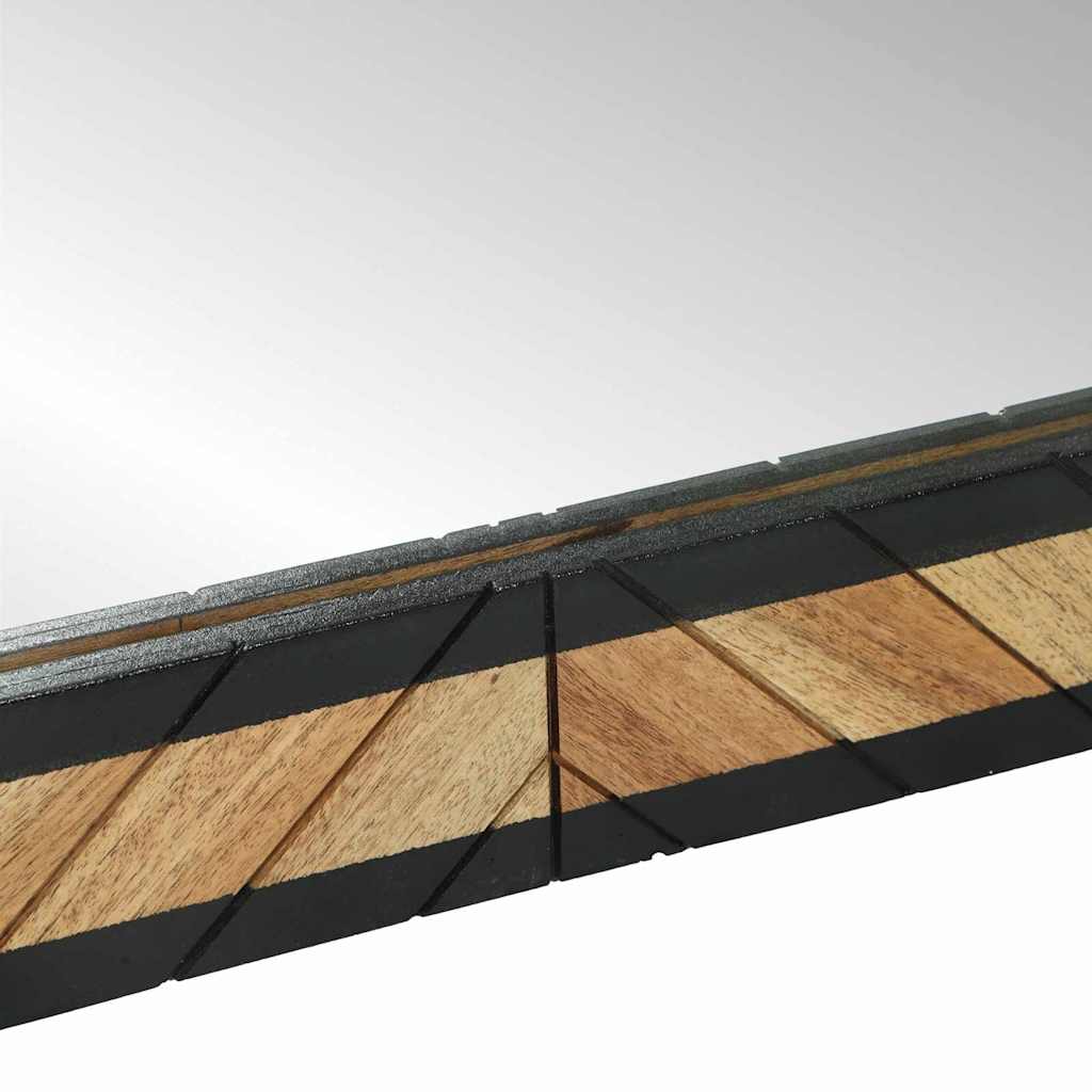 vidaXL Wandspiegel Zwart en Bruin 70 x 2 x 70 cm Massief Acacia Hout
