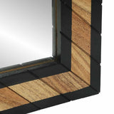 vidaXL Wandspiegel Zwart en Bruin 70 x 2 x 70 cm Massief Acacia Hout