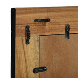 vidaXL Wandspiegel Zwart en Bruin 70 x 2 x 70 cm Massief Acacia Hout
