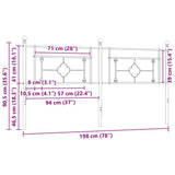 vidaXL Replacement Headboard 90 cm Metal Black