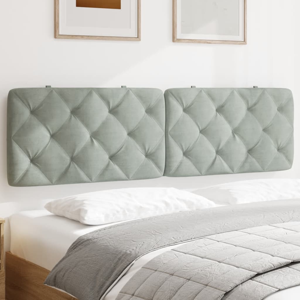 vidaXL Headboard Cushion Light Grey 100 cm Velvet