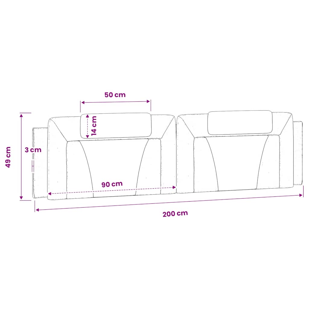 vidaXL Hoofdbordkussen "Viana" 80 cm kunstleer zwart