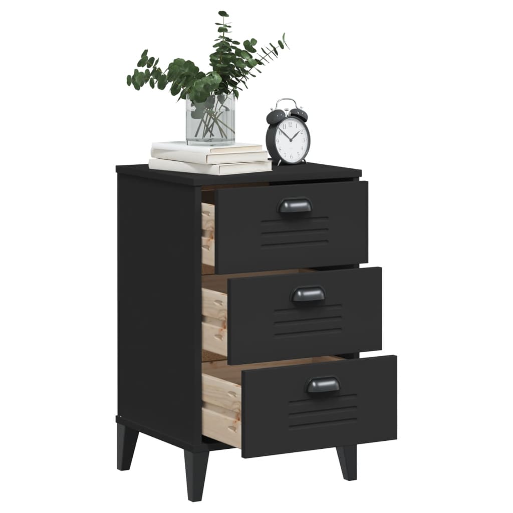 vidaXL Nachtkastje VIKEN bewerkt hout wit