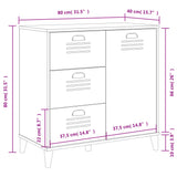 vidaXL Dressoir VIKEN 80x40x80 cm bewerkt hout wit