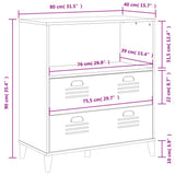 vidaXL Boekenkast VIKEN 80x40x90 cm bewerkt hout wit