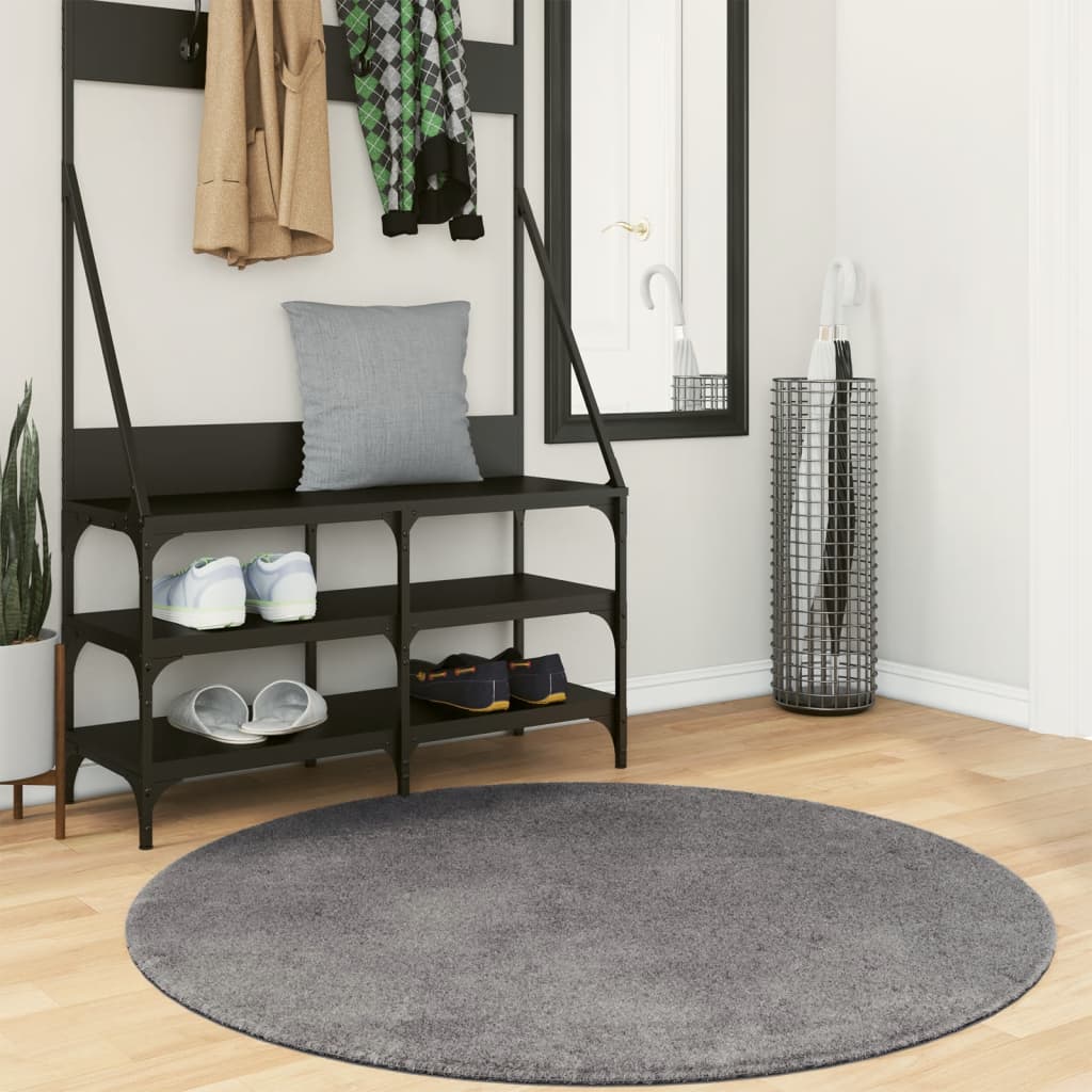 vidaXL Vloerkleed HUARTE laagpolig zacht wasbaar 60x110 cm antraciet