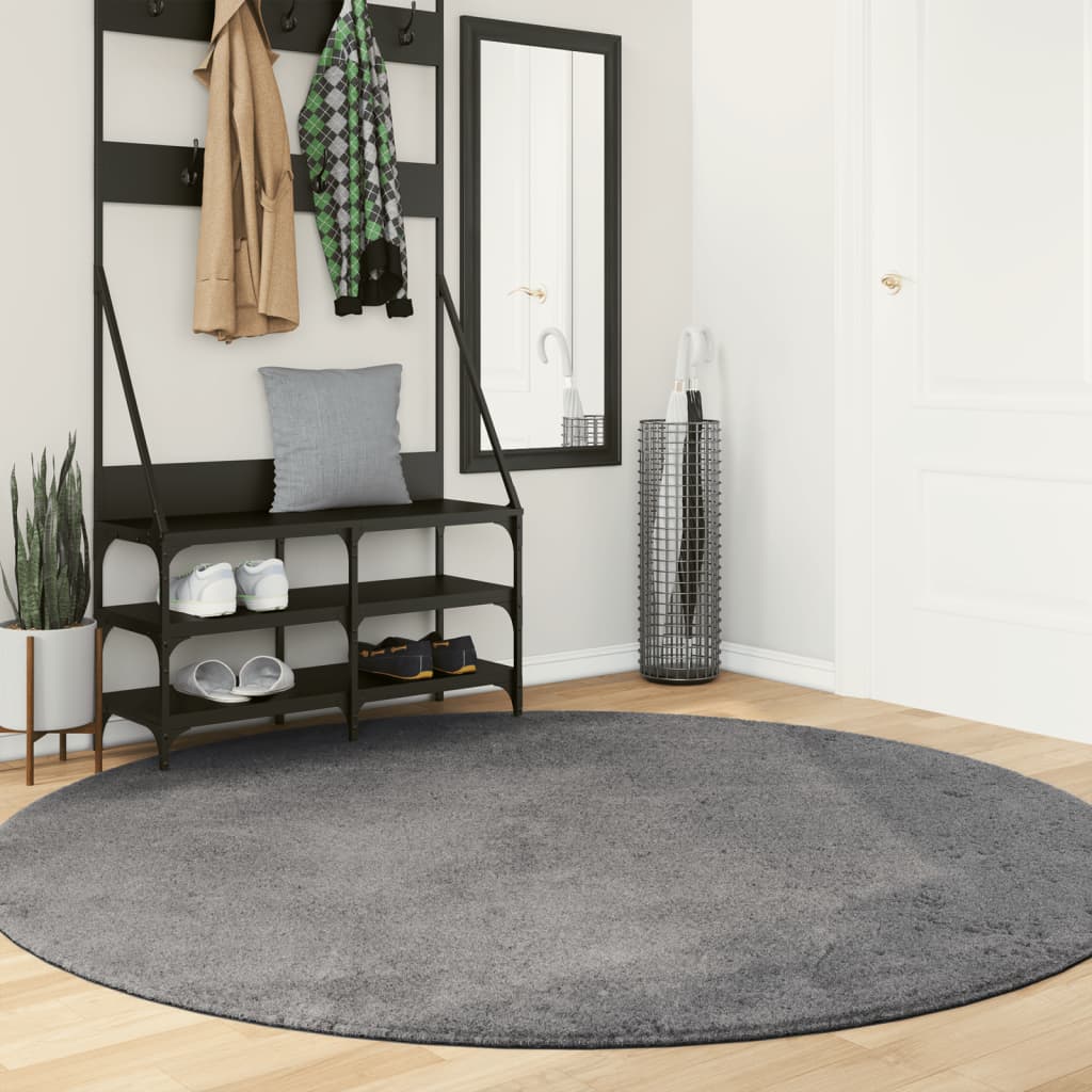vidaXL Vloerkleed HUARTE laagpolig zacht wasbaar 60x110 cm antraciet
