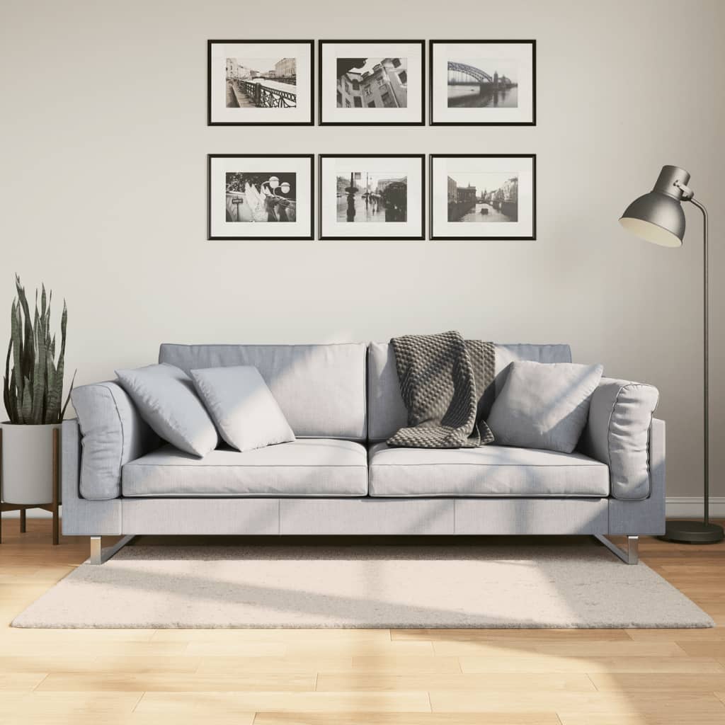 vidaXL Vloerkleed HUARTE laagpolig zacht wasbaar 60x110 cm antraciet