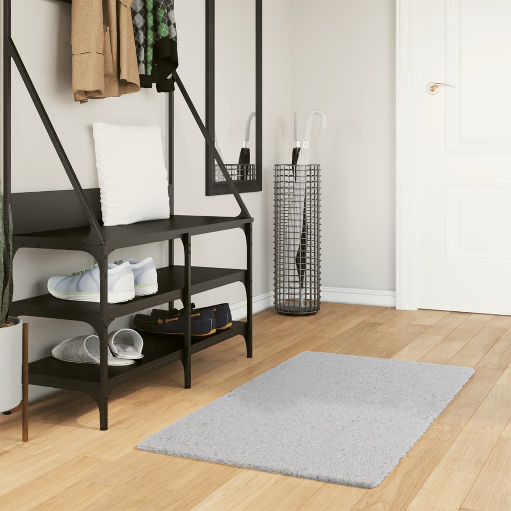 vidaXL Vloerkleed HUARTE laagpolig zacht wasbaar 60x110 cm antraciet