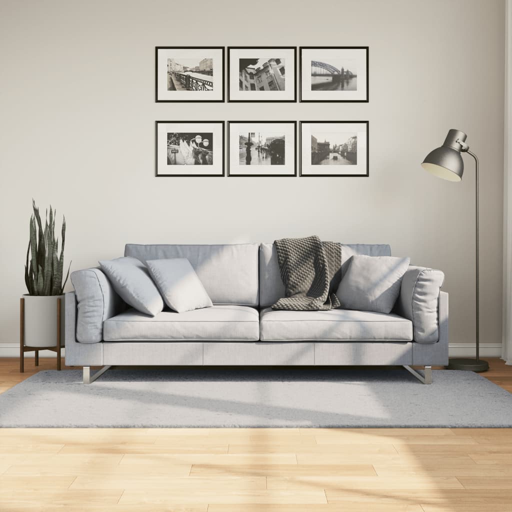 vidaXL Vloerkleed HUARTE laagpolig zacht wasbaar 60x110 cm antraciet