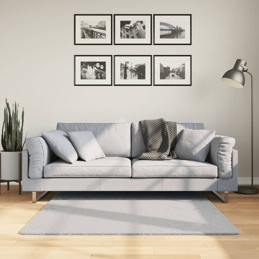 vidaXL Vloerkleed HUARTE laagpolig zacht wasbaar 60x110 cm antraciet