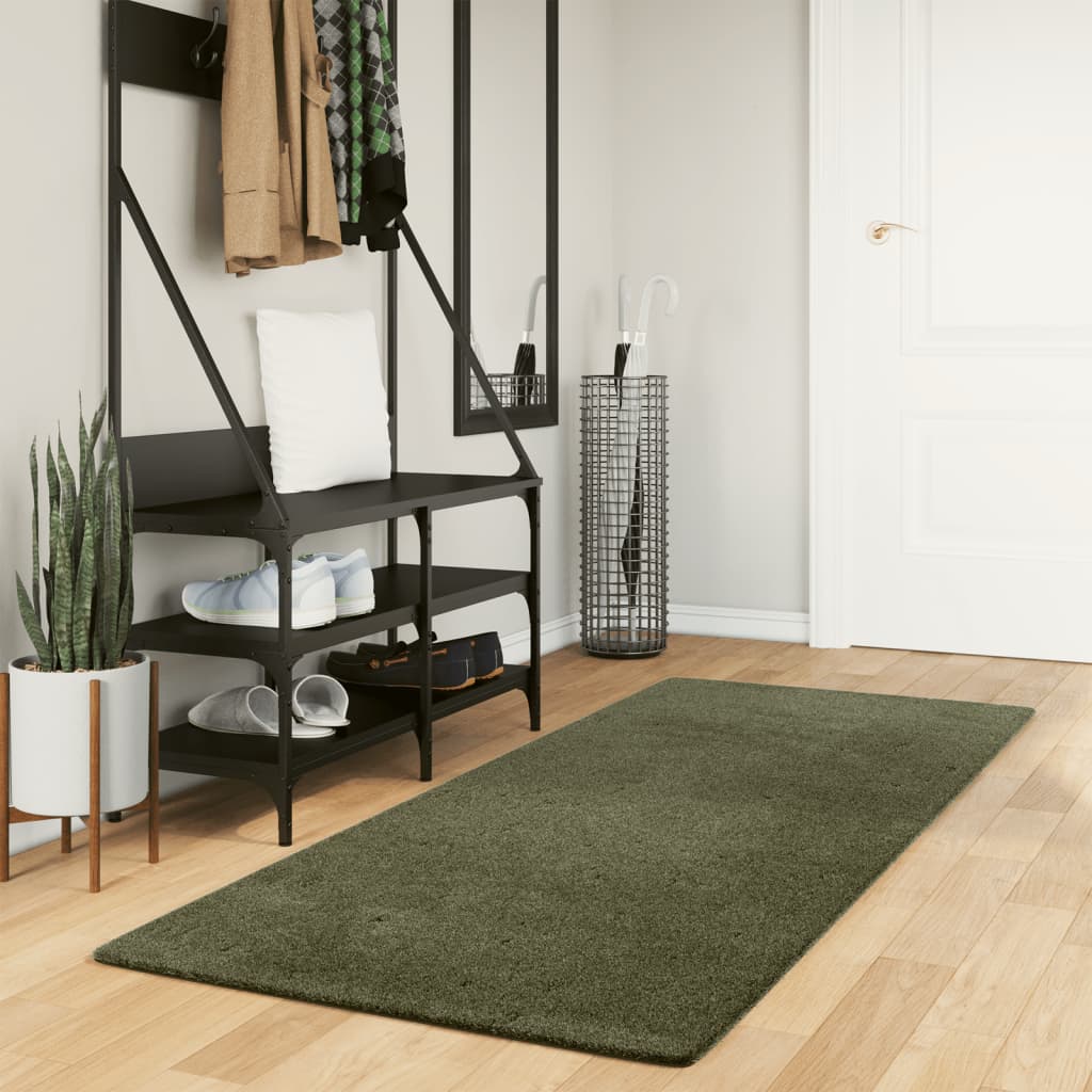 vidaXL Vloerkleed HUARTE laagpolig zacht wasbaar 60x110 cm antraciet