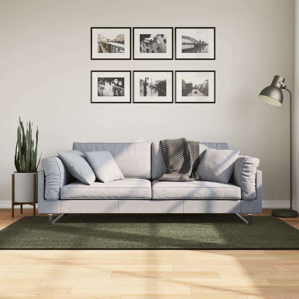 vidaXL Vloerkleed HUARTE laagpolig zacht wasbaar 60x110 cm antraciet