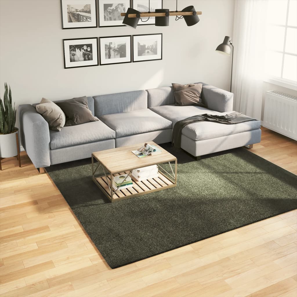 vidaXL Vloerkleed HUARTE laagpolig zacht wasbaar 60x110 cm antraciet