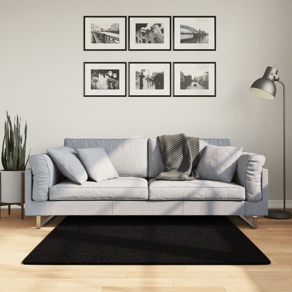 vidaXL Vloerkleed HUARTE laagpolig zacht wasbaar 60x110 cm antraciet
