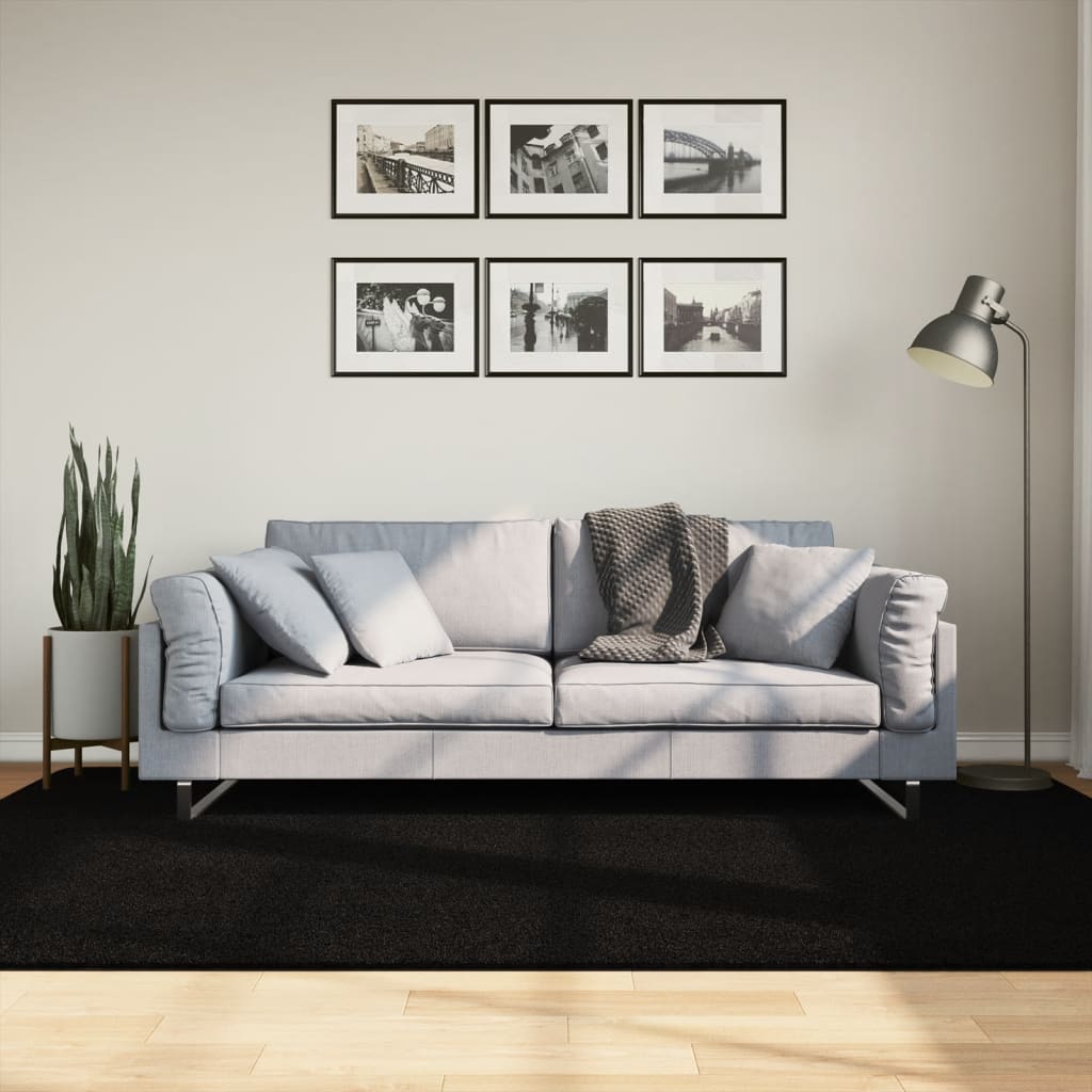vidaXL Vloerkleed HUARTE laagpolig zacht wasbaar 60x110 cm antraciet