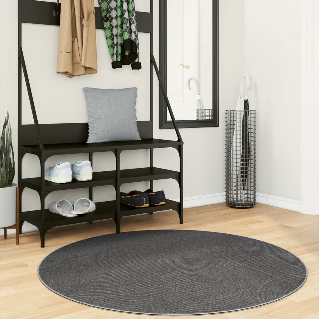 vidaXL Vloerkleed IZA laagpolig Scandinavisch 80x150 cm antraciet