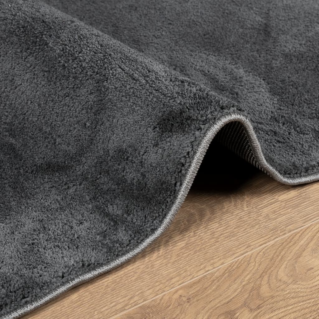 vidaXL Vloerkleed OVIEDO laagpolig 60x110 cm antracietkleurig