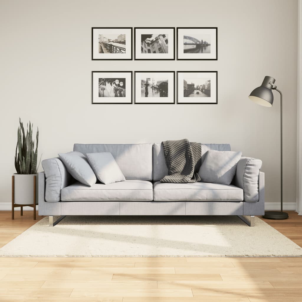 vidaXL Vloerkleed OVIEDO laagpolig 60x110 cm antracietkleurig