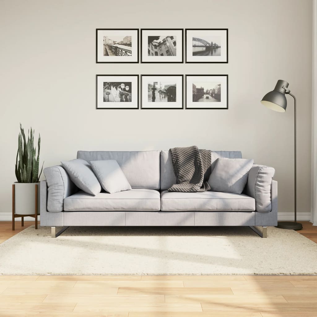 vidaXL Vloerkleed OVIEDO laagpolig 60x110 cm antracietkleurig