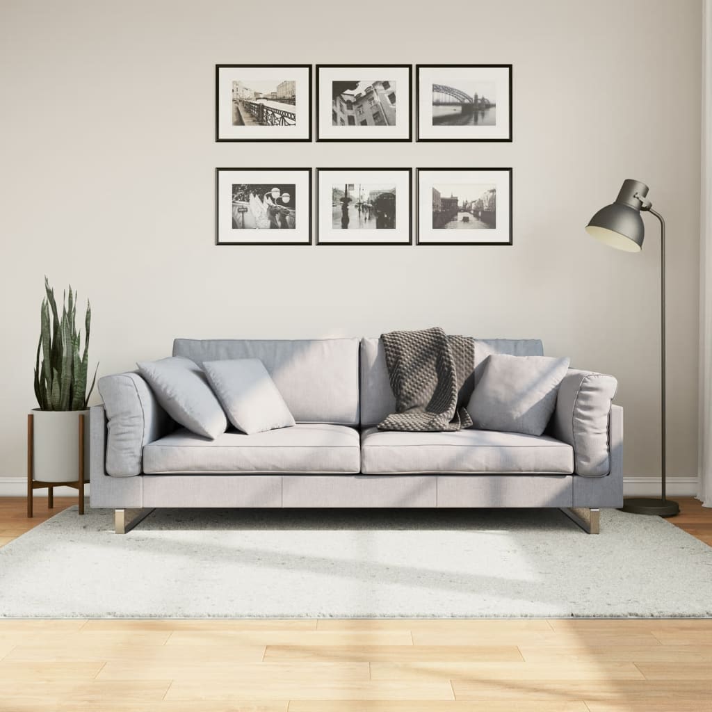 vidaXL Vloerkleed OVIEDO laagpolig 60x110 cm antracietkleurig