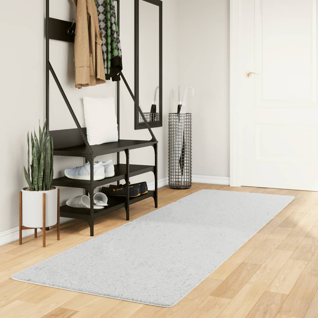 vidaXL Vloerkleed OVIEDO laagpolig 60x110 cm antracietkleurig