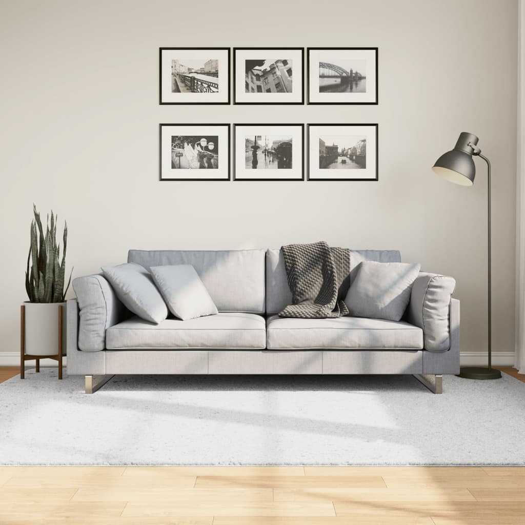 vidaXL Vloerkleed OVIEDO laagpolig 60x110 cm antracietkleurig