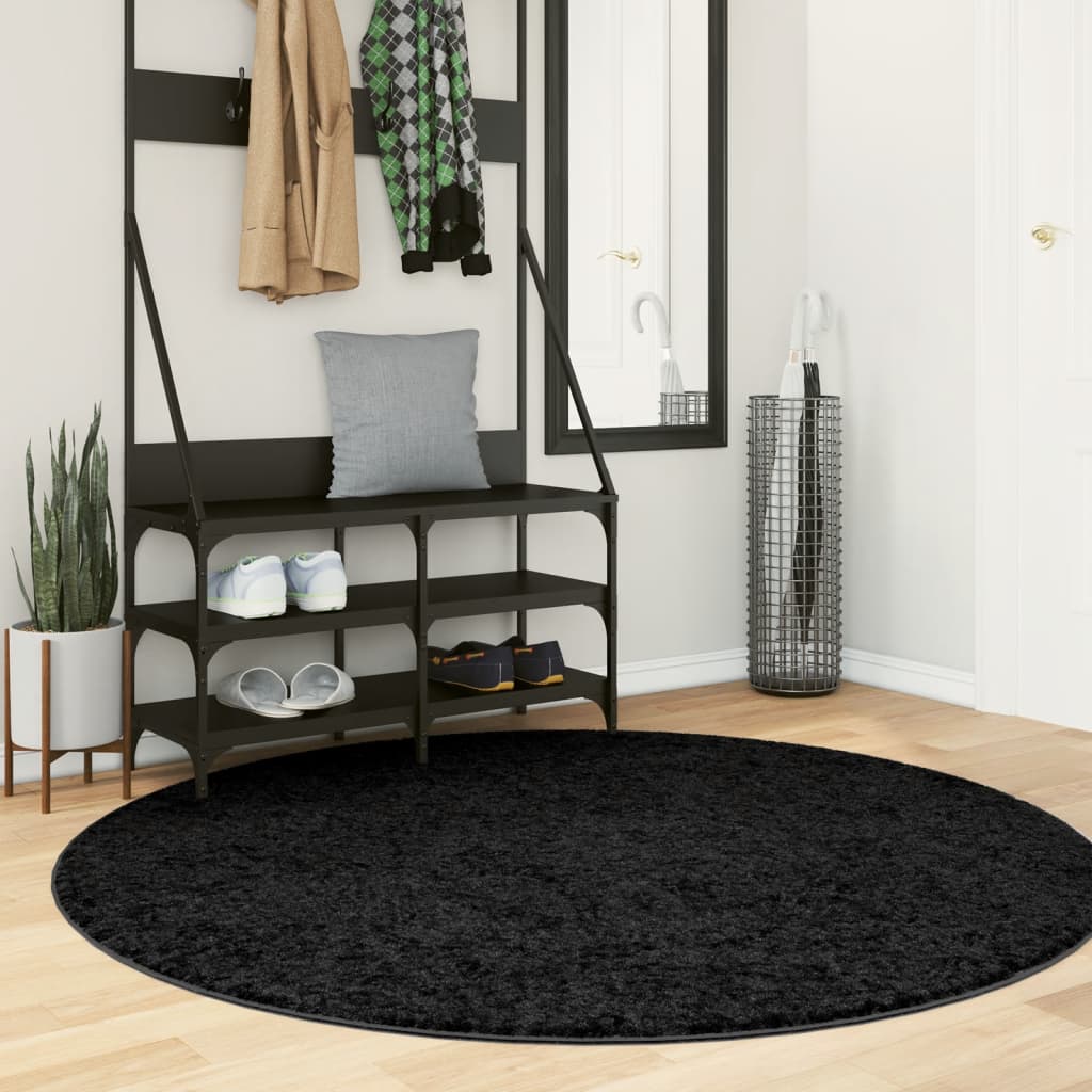 vidaXL Vloerkleed OVIEDO laagpolig 60x110 cm antracietkleurig