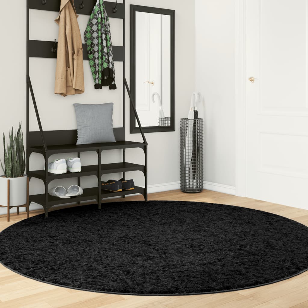 vidaXL Vloerkleed OVIEDO laagpolig 60x110 cm antracietkleurig