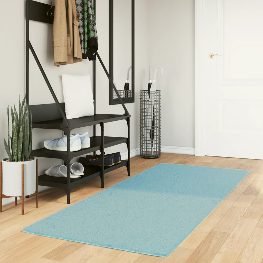 vidaXL Vloerkleed OVIEDO laagpolig 60x110 cm antracietkleurig