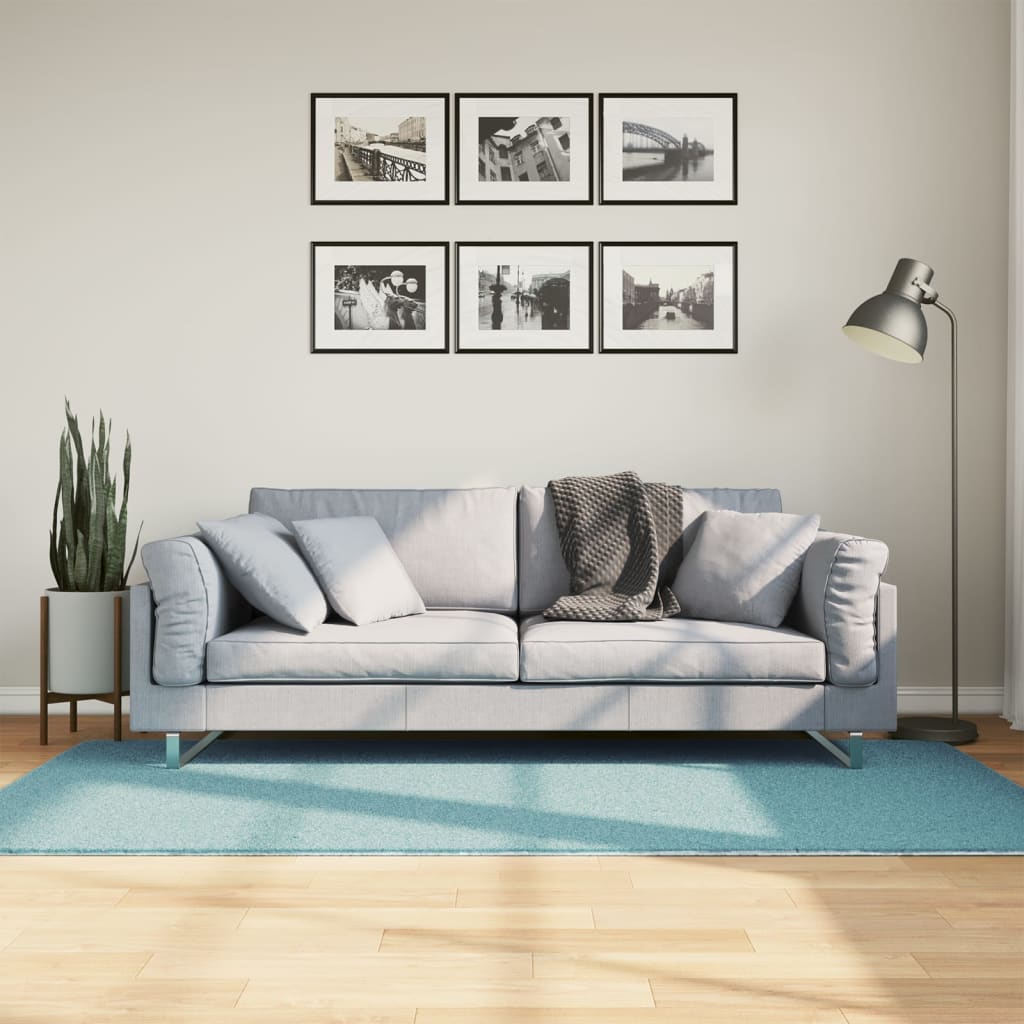 vidaXL Vloerkleed OVIEDO laagpolig 60x110 cm antracietkleurig