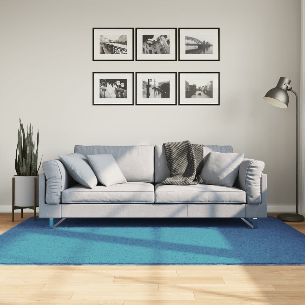 vidaXL Vloerkleed OVIEDO laagpolig 60x110 cm antracietkleurig