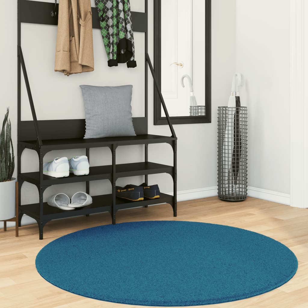 vidaXL Vloerkleed OVIEDO laagpolig 60x110 cm antracietkleurig