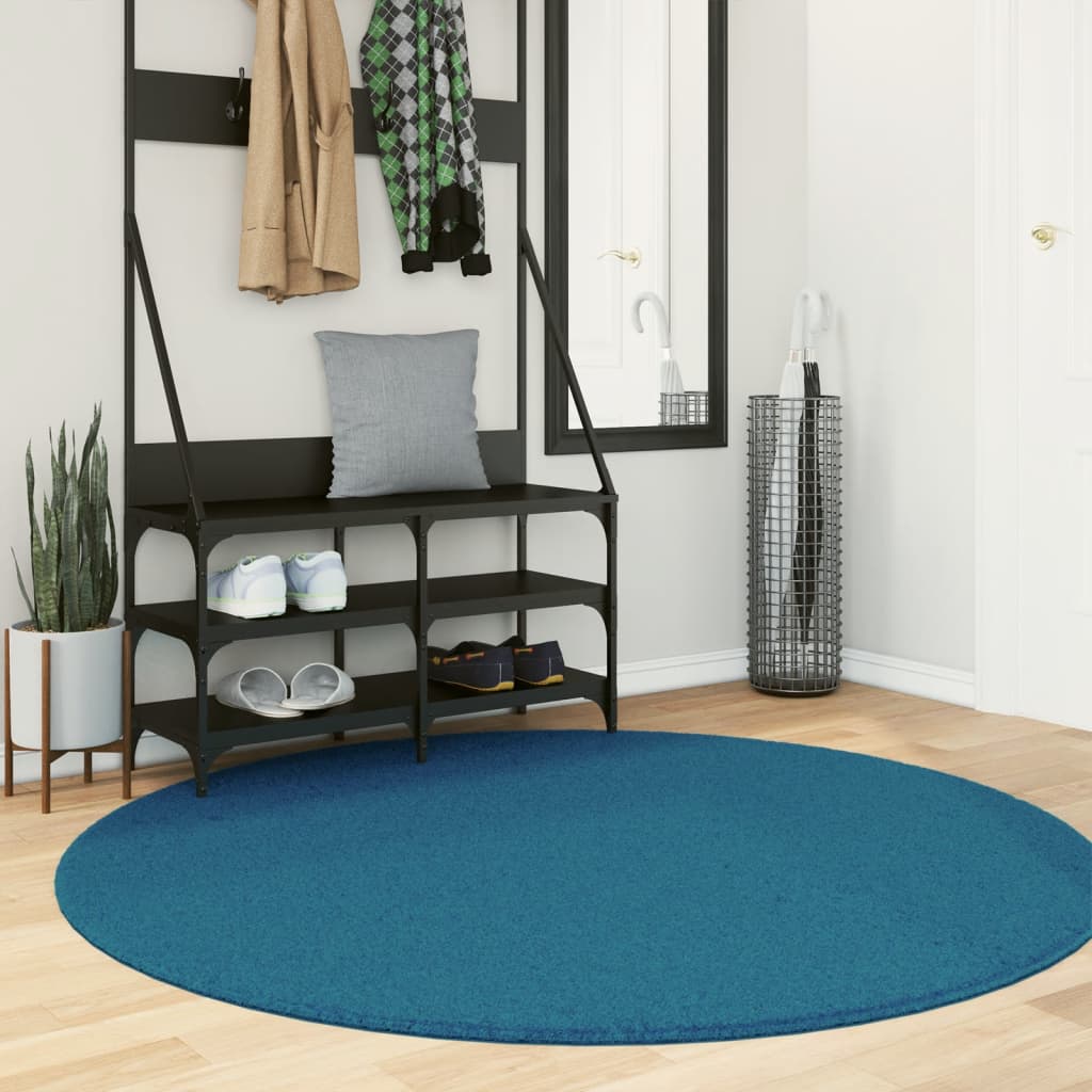 vidaXL Vloerkleed OVIEDO laagpolig 60x110 cm antracietkleurig