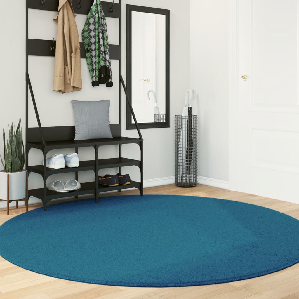 vidaXL Vloerkleed OVIEDO laagpolig 60x110 cm antracietkleurig