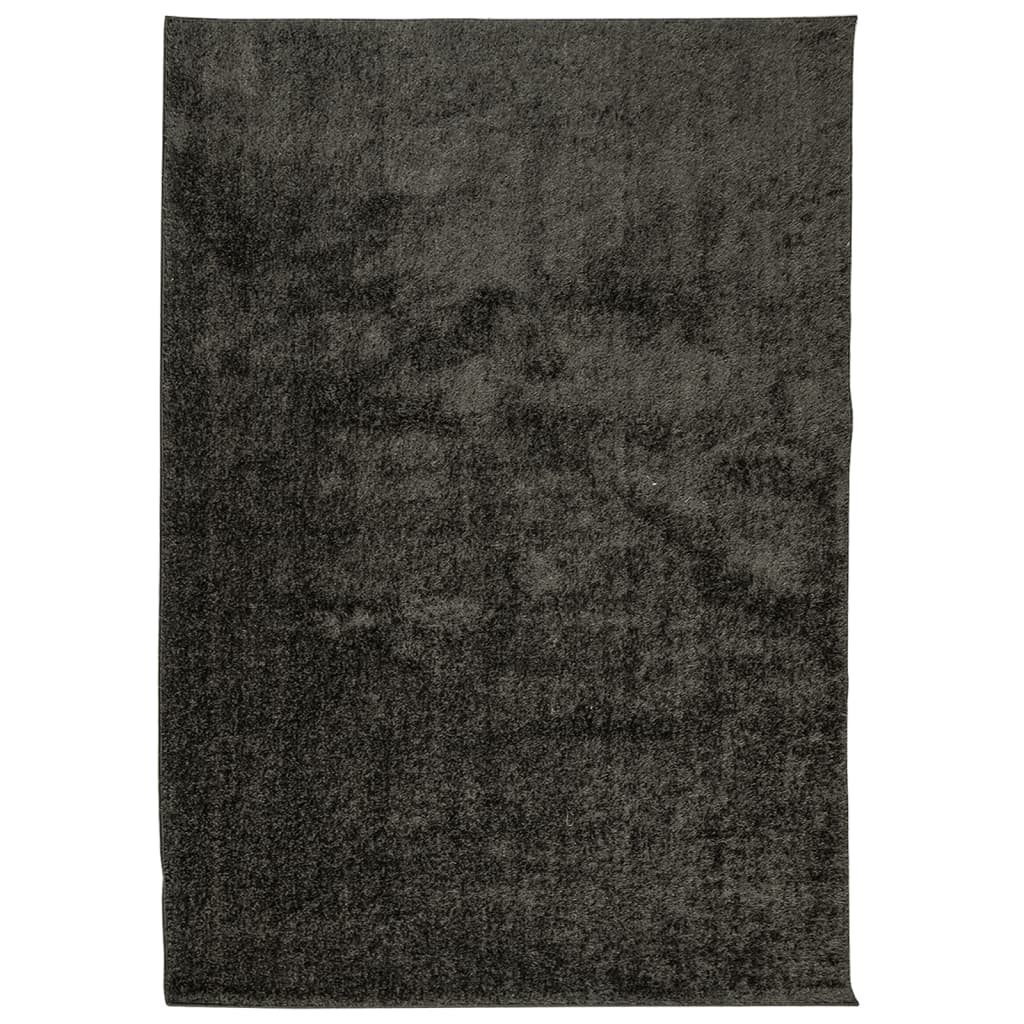 vidaXL Vloerkleed ISTAN hoogpolig glanzend 80x150 cm antracietkleurig