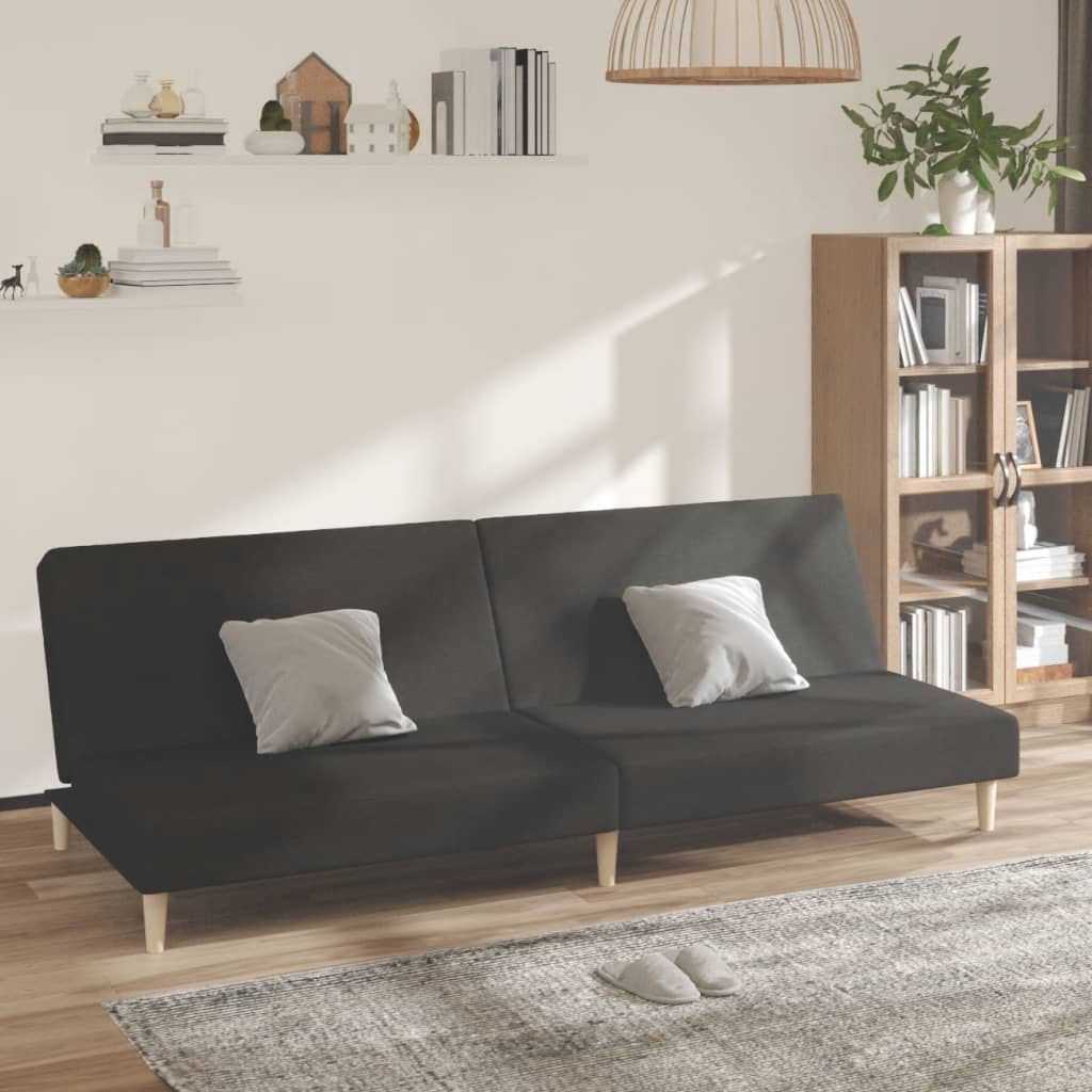 vidaXL Slaapbank 2-zits stof lichtgrijs