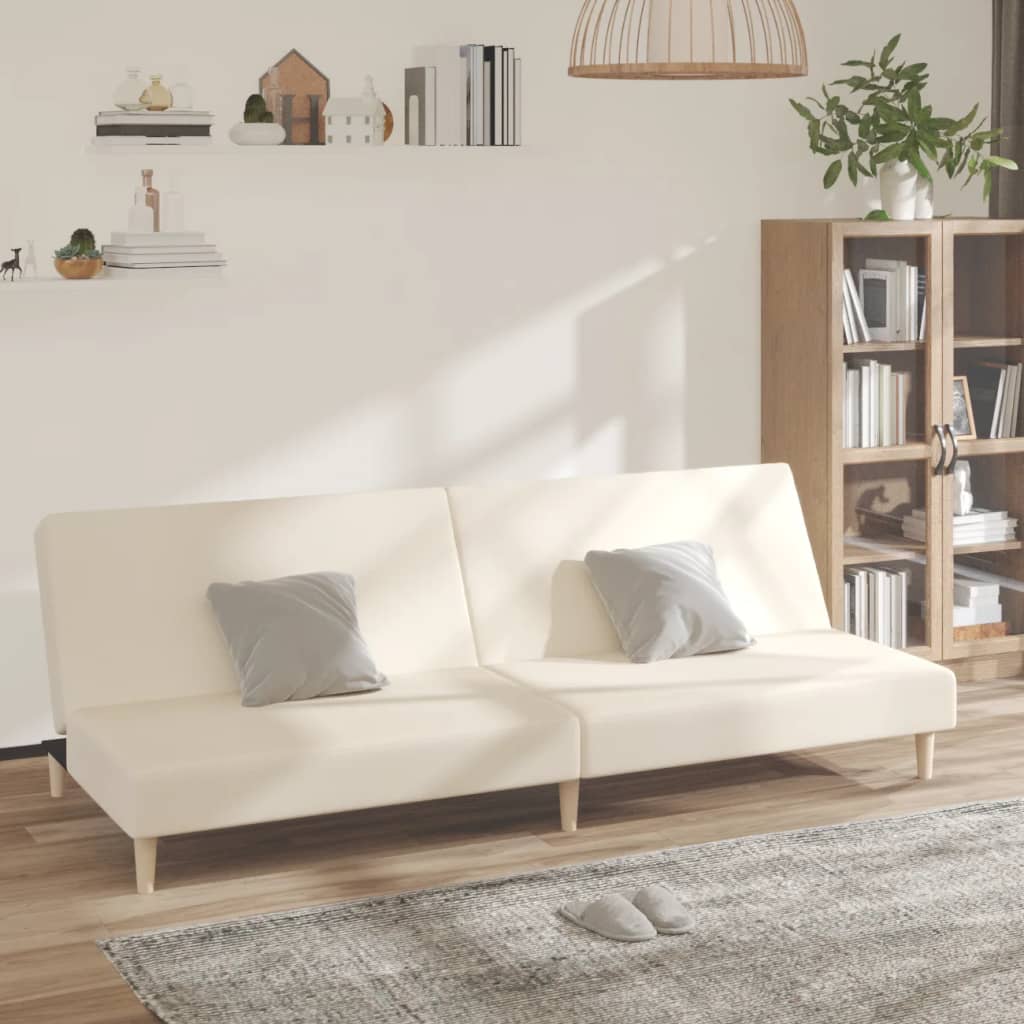 vidaXL Slaapbank 2-zits stof lichtgrijs