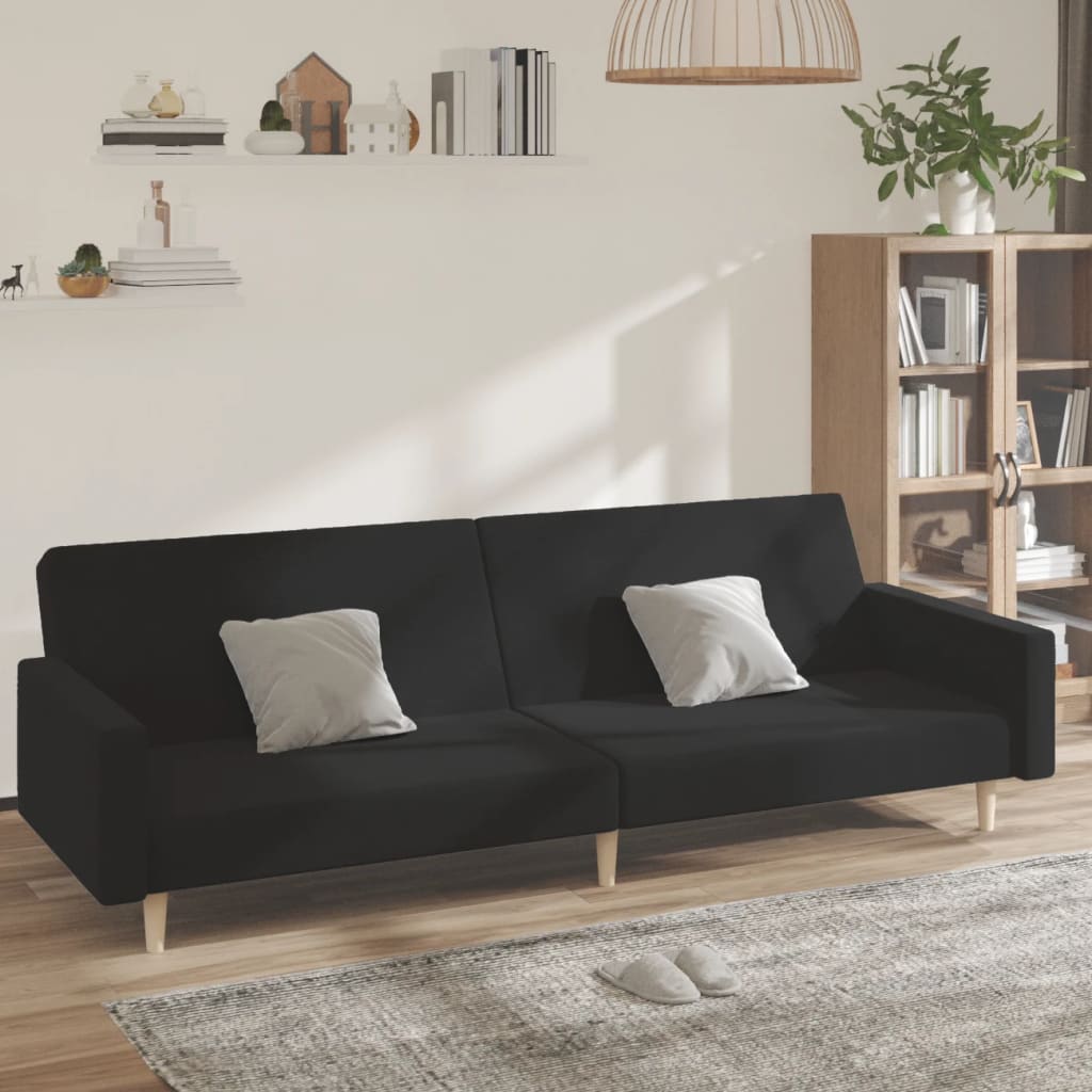 vidaXL Slaapbank 2-zits stof lichtgrijs
