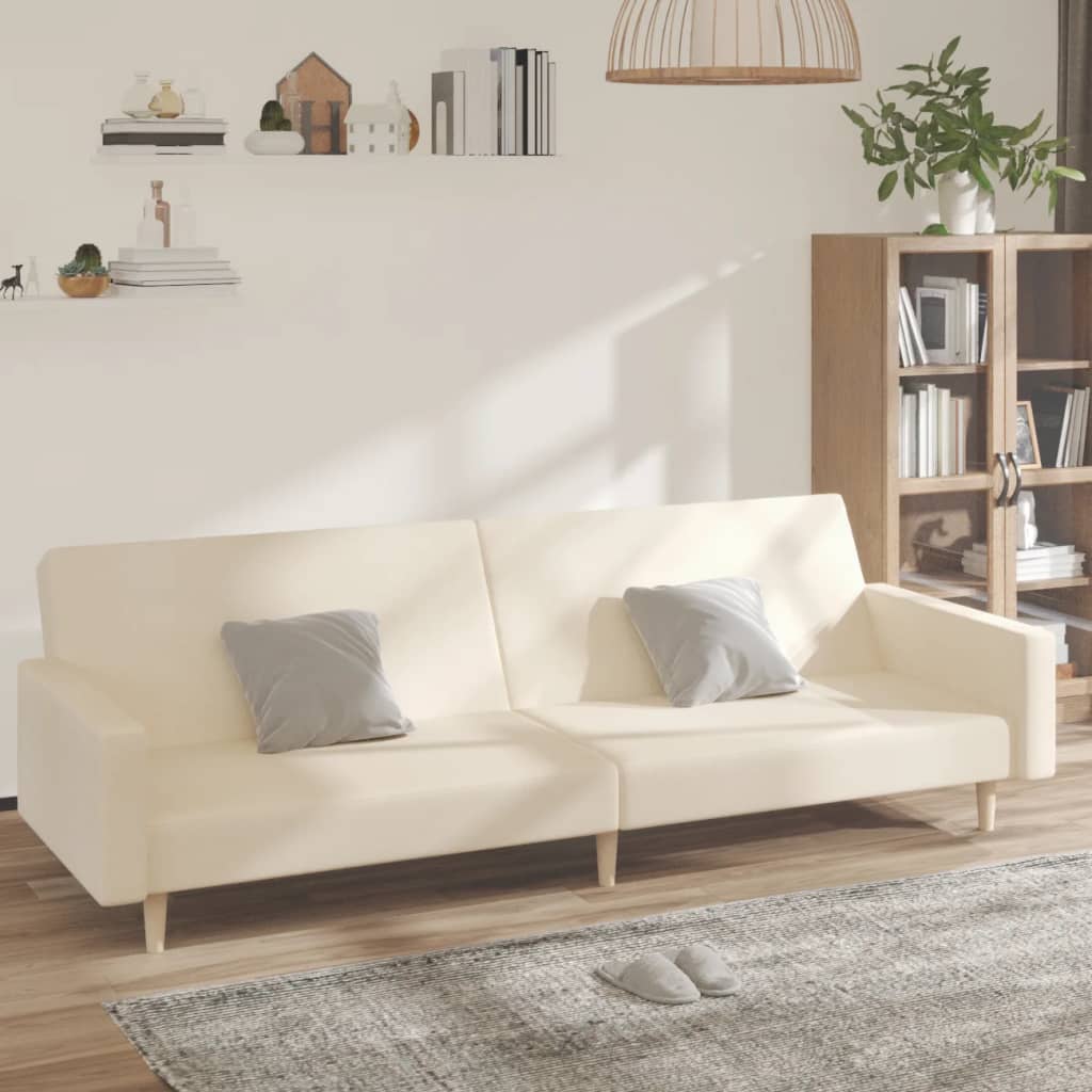 vidaXL Slaapbank 2-zits stof lichtgrijs