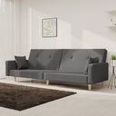 vidaXL 2-Seater Sofa Bed with 2 Cushions Fabric Light Grey
