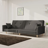 vidaXL 2-Seater Sofa Bed with 2 Cushions Fabric Light Grey