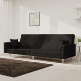 vidaXL 2-Seater Sofa Bed with 2 Cushions Fabric Light Grey