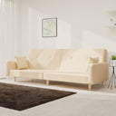 vidaXL 2-Seater Sofa Bed with 2 Cushions Fabric Light Grey