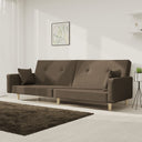 vidaXL 2-Seater Sofa Bed with 2 Cushions Fabric Light Grey